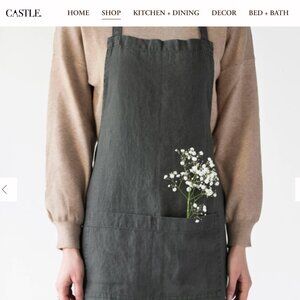 CASTLE. DAILY LINEN APRON - OEKO-TEX® and EUROPEAN FLAX® certified linen